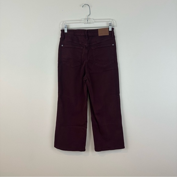 Judy Blue Charlotte Tummy Control Dyed Wide Crop Jeans in Ox Blood Size 27 - Picture 6 of 7